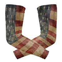 ZZKKO Retro American Flag Cooling Arm Sleeves Cover Uv Sun Protection for Men Women Running Golf Cycling Arm Warmer Sleeves 1 Pair