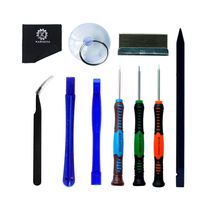 Kakusiga 10 Pieces Cell Phone Repair Tool Kit Compatible with iPhone X, 8/8 Plus/7/7 Plus/6/6 Plus/6S/5/5C/5S/4/4S/ for iPad 4/3/2/Mini Cleaning Cloth