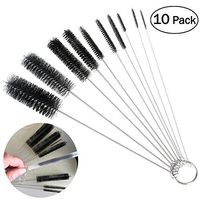OUNONA 10 Pcs Nylon Tube Brushes Straw Set for Drinking Straws / Glasses / Keyboards / Jewelry Cleaning