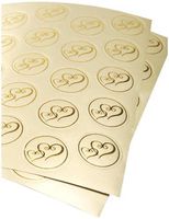 Darice, Gold VL3470, Foil Double Heart Round Envelope Seal, 50-Piece, 2-Sheets, 1 Pack