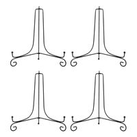 (4 Pack) Iron Display Stand, Black Iron Easel Plate Display Photo Holder Stand, Displays Picture Frames,Decorative Plates and Art 10 Inch