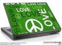 Medium Laptop Skin - Love and Peace Green by WraptorSkinz