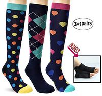 HTINXED Compression Socks Women Men 20-30mmHg Knee High Plus Size 7 to 2 Pairs Graduated Compression Stockings for Nurse,Pregnancy,Running,Nursing,Medical,Travel,Flying,Athletic, Diabetic