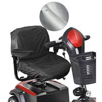 AOLVO Scooter Seat Cover, 210D Oxford Motorized Wheelchair Seat Cover with Magtic Tape Strap Waterproof Elasticity Electric Scooter Seat Cover - 35.4 in X 18.1 in - Black