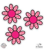 GT Graphics Pink Polka Dot Daisies Flowers Simple Hippie - 2" Each Vinyl Stickers - for Car Laptop I-Pad Phone Helmet Hard Hat - Waterproof Decals