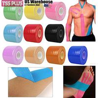 TSSPLUS Sports Kinesiology Tape Elastic Physio Muscle Tape Knee Body Pain Relief Support (Peach 3.8cm5M, 5)