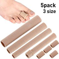 Toe Cushion Tube Multi Size Toe Cushion Tube Soft Gel Corn Pad Protectors for Cushions Corns, Blisters, Calluses, Toes and Fingers (5 Pieces, Uncut Size)