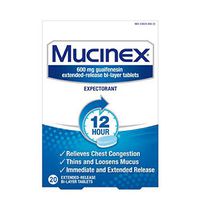 Mucinex 12-Hour Chest Congestion Expectorant Tablets, 20 ct (Pack of 4)