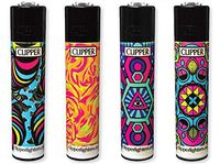 4 Clipper Psychedelic 3 Limited Edition Refillable Lighters