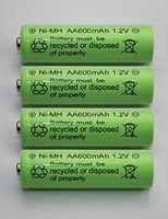 BRIGHT ZEAL Pack Of 4 AA High Capacity Battery Replacements for Solar Garden Lights 204 (1.2V, 600mAh) 1012