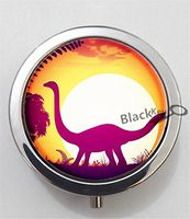 BlackKey Dinosaur Silhouette 3-Compartment Decorative Pocket Gift Box Case Organizer for Pill, Color 1 -2280