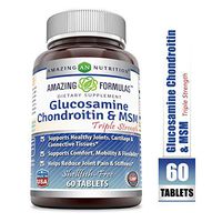 Amazing Formulas Glucosamine Chondroitin & MSM-Triple Strength Shellfish Free Tablets(Non-Gmo,Gluten Free) Supports Healthy Joints,Cartilage & Connective Tissues-Supports Comfort,Mobility (60 Tablets)