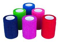 Ever Ready First Aid Self Adherent Cohesive Bandages 2" x 5 Yards - 6 Count, Rainbow Colors