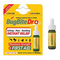 BugBiteDr Insect Bite Relief Oil - Healing Liquid Gel for Bites & Stings - Lab Tested Instant Relief from Itching & Pain - Safe for Kids & Pets - .14 fl oz (4ml) Each, 2 Bottles - MSRP $12.99