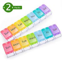 2-Pack Large 7 Day Pill Organizer 1 Time a Day or Twice a Day, Travel Weekly Pill Box AM PM, Daily Vitamin Case, Day Night XL Medicine Boxes, Vitamin Holder, Pill Container, Gifts for Elderly Mother.