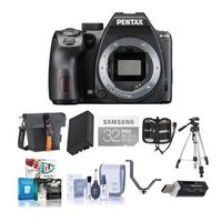 Pentax K-70 24MP FHD Digital SLR Camera Body, Black - Bundle w/32GB SDHC U3 Card, Holster Case, Spare Battery, Tripod, Cleaning Kit, Memory Wallet, Card Reader, Triple Shoe V Bracket, Software Pack