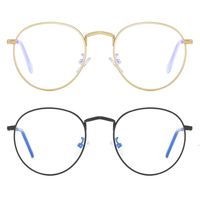 Blue Light Blocking Classic Round Metal Glasses for Women Man Gaming Glasses Anti Blue Ray for Computer Glasses UV400 Protection (2pc(Gold/Black))