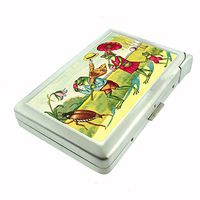 Perfection In Style Metal Cigarette Case with Built in Lighter Vintage Frogs Design 007
