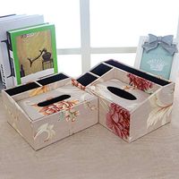 T-ZJHC Multi-Function Tissue Box Desktop Living Room Coffee Table Remote Control, Peony, Large Size (26.5 12 9.5 16.5CM)