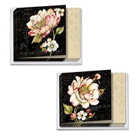 Botanica - Assortment of 12 Blank Note Cards with Envelopes (4 x 5.12 Inch) - Boxed All-Occasion Floral Notecards - Classic Rose Flower Greeting Card Set (6 Each, 2 Designs) MQ4610OCB-B6x2