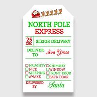 12 Personalized Santa Gift Label Stickers - Customized Gift Tags for Gifts from Santa (GT1)