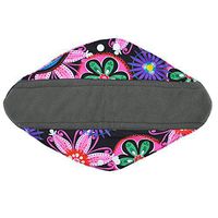 14 Inch Overnight Charcoal Bamboo Mama Cloth/Menstrual Pads/Reusable Sanitary Pads (Flower)
