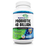 Nutrica360 Probiotic 40 Billion Organisms - Encourage Healthy Digestion - Maintains intestinal Lining - Supports detoxification - Promote bodily Health - Benefit The Skin - 60 Veg Capsules