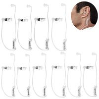 Lsgoodcare Replacement Coil Tube, Acoustic Air Tube Audio Tube with Earbuds Compatible for Motorola Kenwood Icom Midland Two Way Radio Walkie Talkie Ear Piece, Clear White (10Pack)
