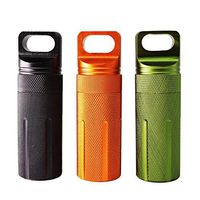 SZHOWORLD Full Metal Military Level Airtight Life Capsule Seal Bottle Match Case Outdoor Camping Essentials Waterproof Container EDC Survive Dry Box Pill Fob (3 Large)