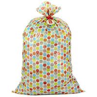 Hallmark 56" Large Plastic Gift Bag (B is for Baby, Multicolor Dots) for Baby Showers, New Parents and More