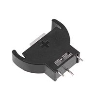 uxcell 1 Pcs CR2032 CR2025 Vertical Semi-circle Type Button Battery Holder Black Container Case