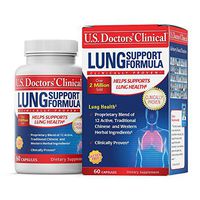 U.S. Doctors' Clinical Lung Support Supplement for Lung and Respiratory Health with Magnesium, Vitamin C, Zinc and Blend of Natural Herbs (Packaging May Vary) [1 Month Supply – 60 Capsules]