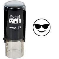 Round Teacher Stamp - Cool Shades Emoji - Black Ink