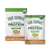 Superfood Protein by Four Sigmatic, Organic Plant-Based Protein with Chaga Mushroom & Ashwagandha, Supports Immune Function & Muscle Repair, Portable + Peanut Butter, 10 Count