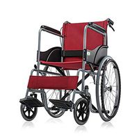 ZQZ Wheelchair, Steel Frame Elderly Disabled Manual Wheelchair Children's Scooter, Small Light Folding Portable Travel (#) (Color : Red)