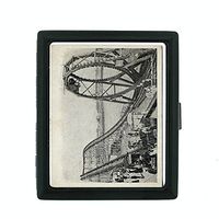 Perfection In Style Metal Cigarette Case Vintage Roller Coasters Design 001
