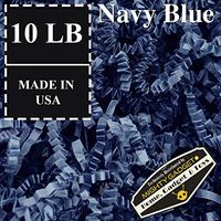 Mighty Gadget Brand 10 LB Value Pack Crinkle Cut Paper Shred Filler for Packing and Filling Gift Baskets, Gift Boxes Natural Craft Bedding in Navy Blue (10 LB)