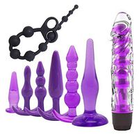 WENWING 8Pcs Silicone Amal Plug Kit Small Balls Pull Ring Beads Shower Enema Beaded B'ut.t Pùg Pleasure Pocket Massager Backcourt Training Set Sxx Toys
