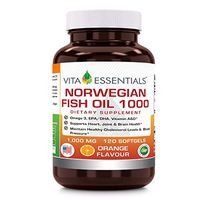 Vita Essentials Norwegian Fish Oil Orange Softgels, 1000 Mg, 120 Count