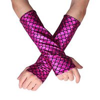 iEFiEL Mermaid Fingerless Long Gloves Dancing Costume Arm Sleeves Purple One Size
