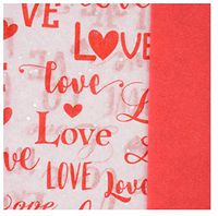 Love Everywhere - Red & White Hearts Pattern Assortment Pack of Premium Quality Gift Wrapping Tissue Paper - Birthday, Valentine's Day, Wedding, Anniversary, Love