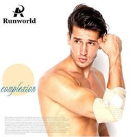 Runworld Elbow Brace Compression Sleeve - Elastic Support for Men Women Tendonitis Pain, Tennis Elbow, Golfer's Elbow, Arthritis, Basketball, Baseball, Football, Golf, Lifting, Sports (Beige)