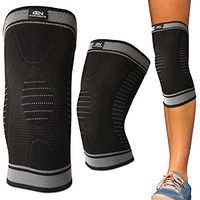 Gym Needs Knee Sleeve Support Brace - Best Men & Women Compression for Running, Crossfit, Recovery, Basketball, Lifting, Gym, Pain Relief, Stays in Place (Black/Gray (1 Sleeve), Large)