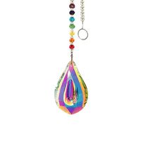 SunAngel Colorful Jewelry Crystals Pendants &Chandelier Suncatchers Prisms Hanging Ornament Prisms Rainbow Crystal Pendants (AB Color Pendant with Chain)