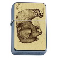 Classic Elephant Art Design Flip Top Oil Lighter S40 Smoking Cigarette Smoker Includes Silver Case