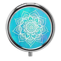 Imiao Pill Organizer Mandala Pill Box with 3 Components Metal Portable Vitamin Pill Case for Pocket,Purse,Daily Needs and Travelling - Mandala
