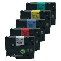 GREENCYCLE 5 Pack Compatible for Brother P-Touch Label Maker TZ TZe Laminated Tape 18mm Combo Set TZe-241 TZe-441 TZe-541 TZe-641 TZe-741 3/4" x 26.2 ft Label Cartridge Used in Ptouch Cube PT-D400