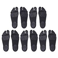 BESPORTBLE 5 Pairs Beach Barefoot Adhesive Foot Pad Unisex Adults Invisible Shoes Stick on Soles Non-Slip Waterproof for Sand Pool Yoga Size XL