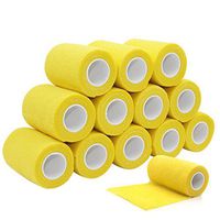 Estong 3"x5 Yards Vet Tape Wrap Wrist Ankle Bandage Stretch Self-Adherent Tape for Sports Yellow 12 Rolls