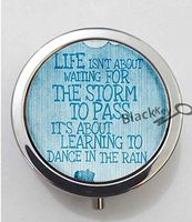 BlackKey Life Isn't About Waiting For The Storm To Pass 3-Compartment Decorative Pocket Gift Box Case Organizer for Pill, Color 1 -4